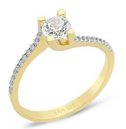 Solid Gold Solitaire Ring