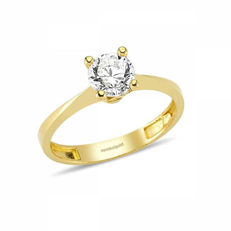 8K Solid Gold Solitaire Ring