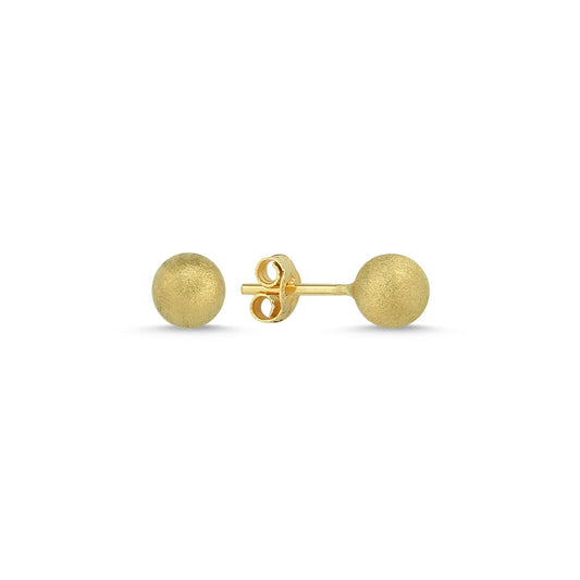 14K Solid Gold Top Earrings Glitter 7,0 mm