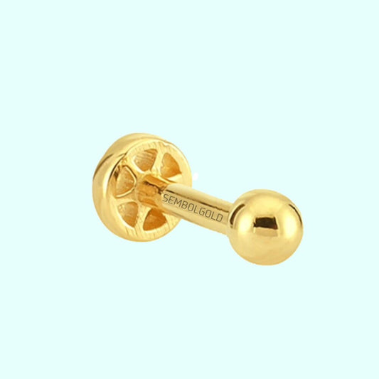 14K Solid Gold Tragus Ball Piercing