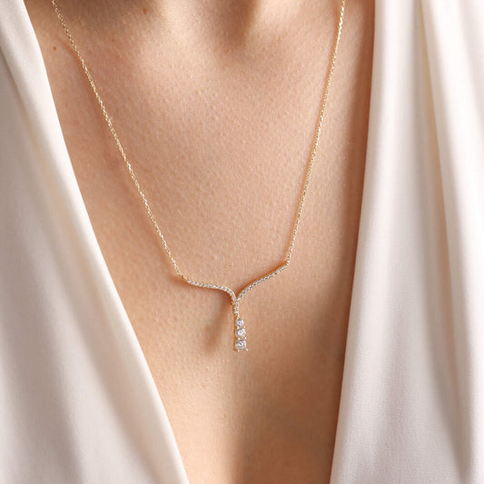 Solid Gold Tria Necklace