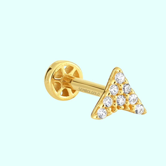Solid Gold Triangle Tragus Piercing 14K