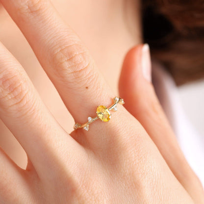 Solid Gold Vintage Ring 14K Citrine