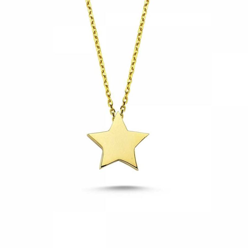 Solid Gold Star Necklace