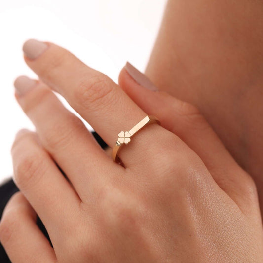 Solid Gold Clover Ring