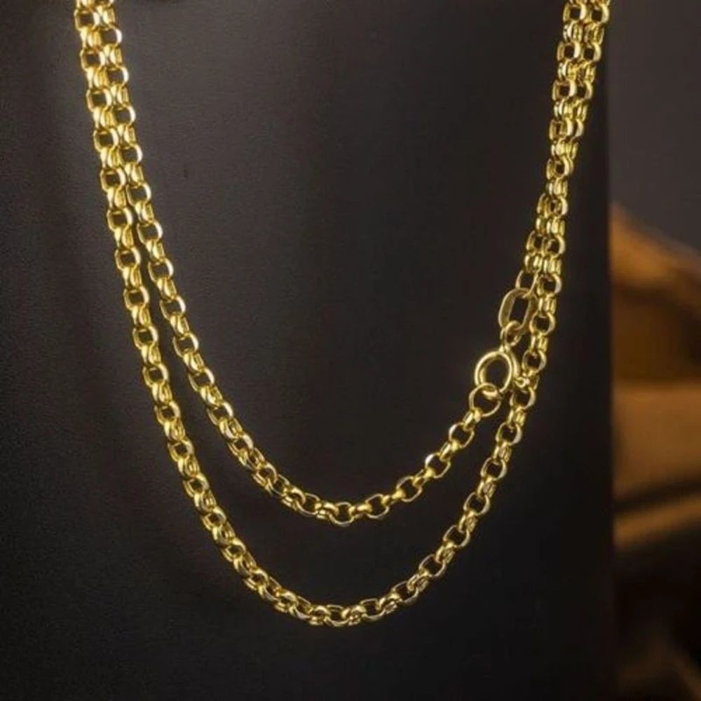 Solid Gold Chain Mirror Doc Chain 50 cm