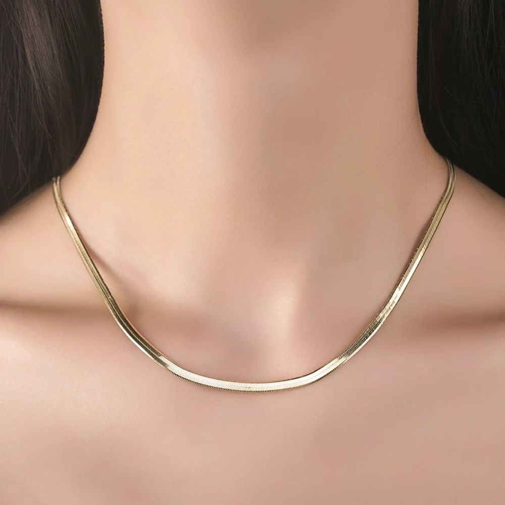 Solid Gold Chain Herringbone 14K 5.0 mm