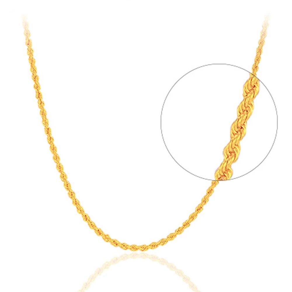 Solid Gold Chain Rope Gilded 55 cm 14K 3.0 mm