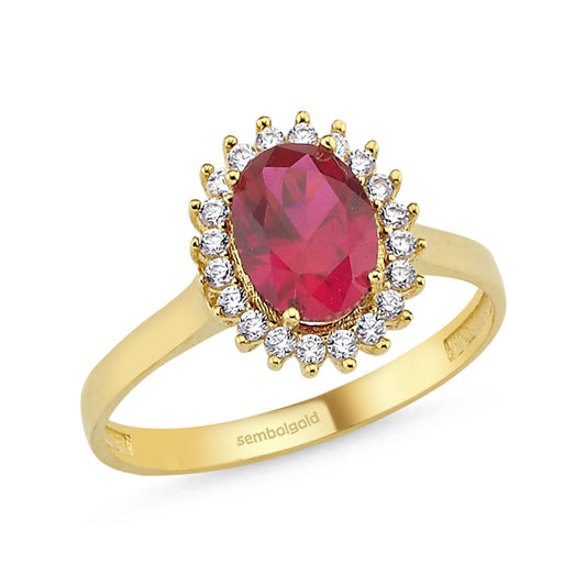 Anturage Solid Gold Ring Ruby Gemstone