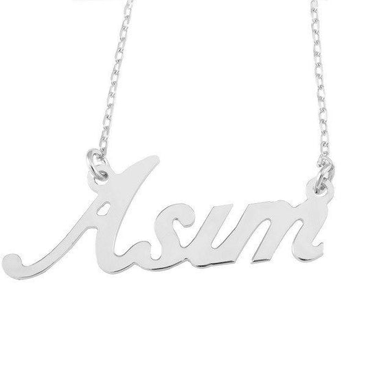 White Solid Gold Personalized Name Necklace
