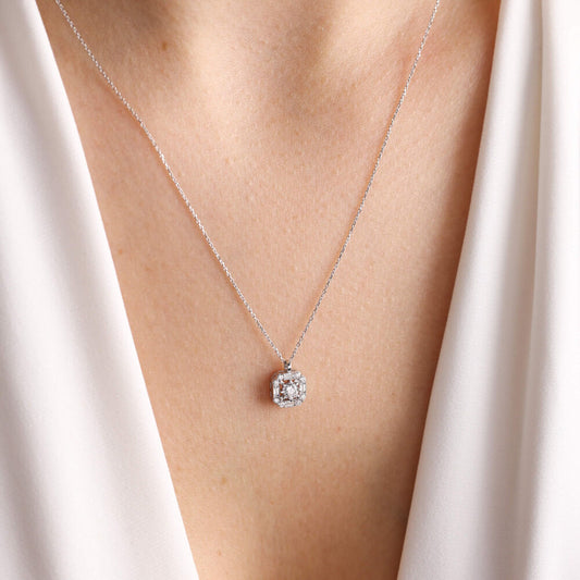 Solid Gold Solitaire Necklace Minimal