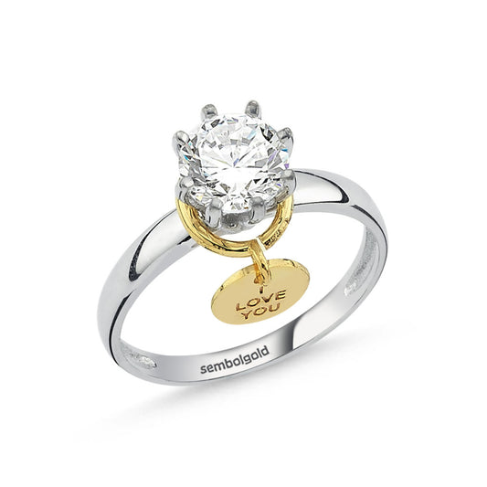 White Solid Gold Solitaire Ring 1,00 Carat Valentine's Day