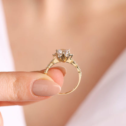 14K Solid Gold Solitaire Ring