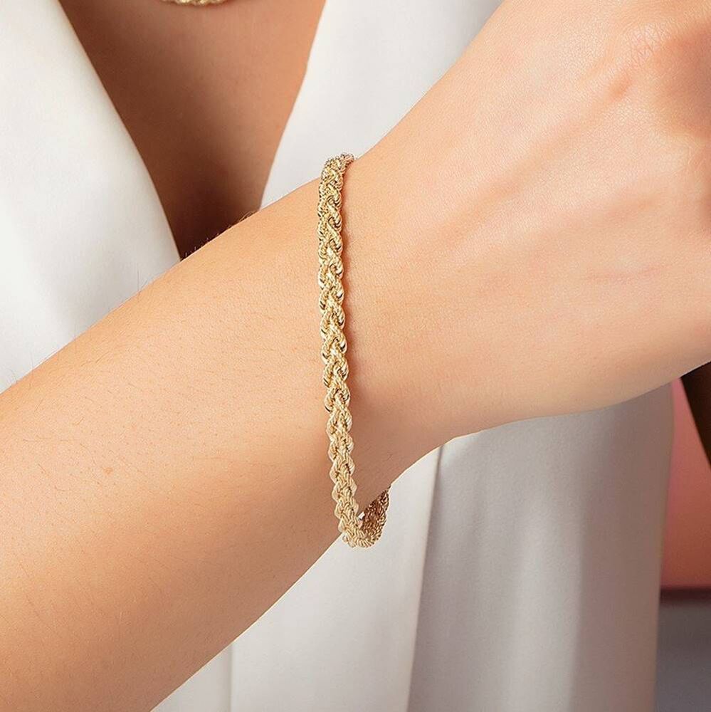 Double Twisted Solid Gold Bracelet 14K 18-20 Cm