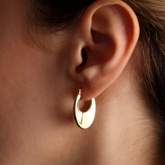 Drop Model Solid Gold Earrings 14K 2,5 cm