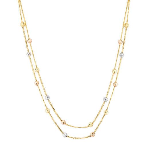 Dorica Solid Gold Necklace (Double Chain)