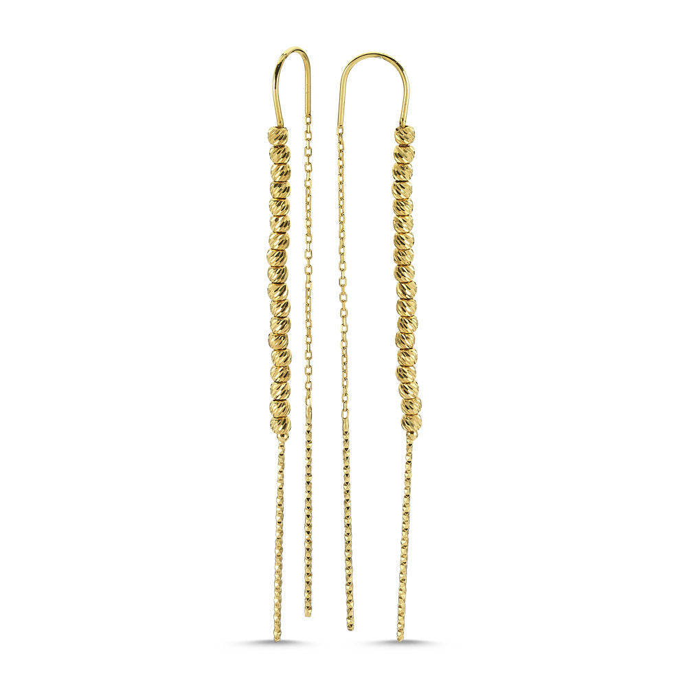 Dorica Solid Gold Earrings 14K Yellow Solid Gold 7,0 cm