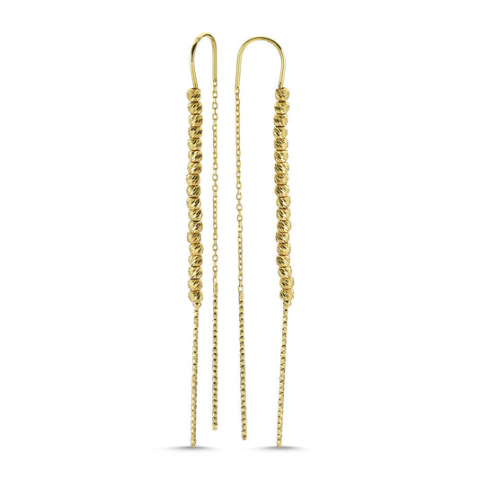 Dorica Solid Gold Earrings 14K Yellow Solid Gold 7,0 cm