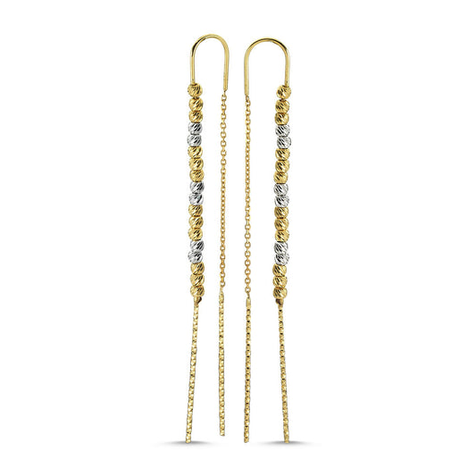Dorica Solid Gold Earrings 14K Yellow And White