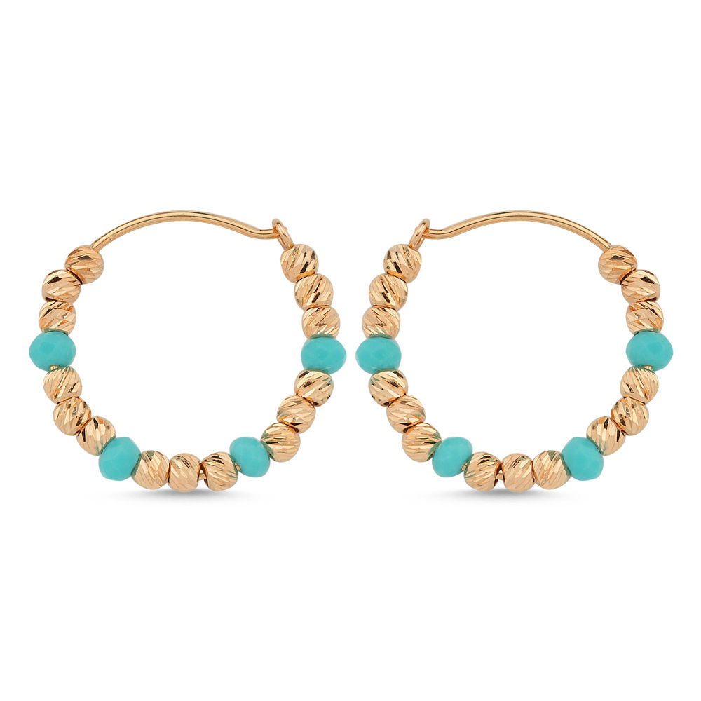 Dorica Solid Gold Earrings Turquoise Gemstone