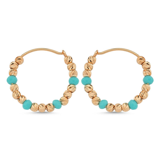 Dorica Solid Gold Earrings Turquoise Gemstone