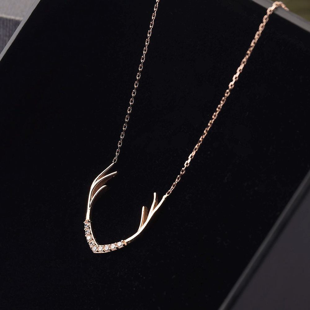 14K Solid Gold Buckhorn Necklace