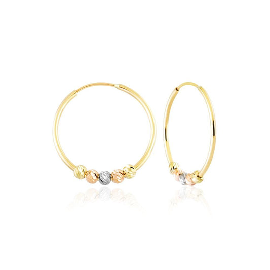 Hoop Earrings Dorica Triacolor 14K Solid Gold