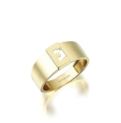Initial Solid Gold Ring