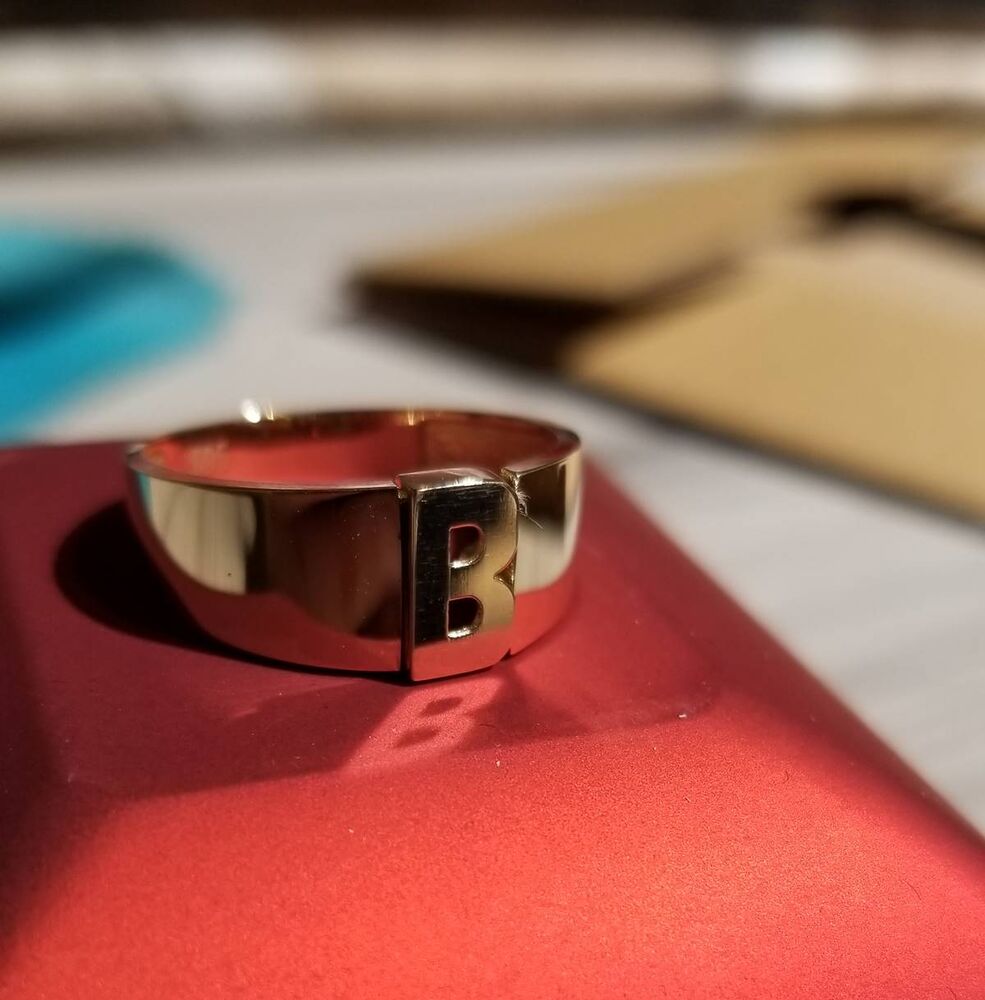 Initial Solid Gold Ring