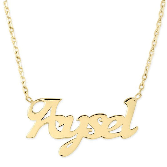 Personalized Name Solid Gold Necklace 14K