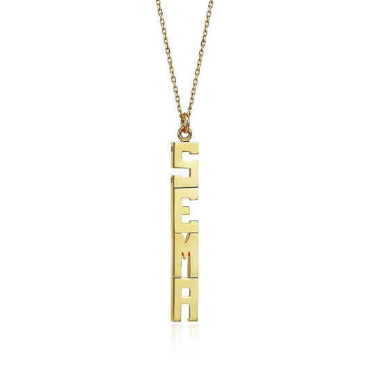Personalized Name Solid Gold Necklace