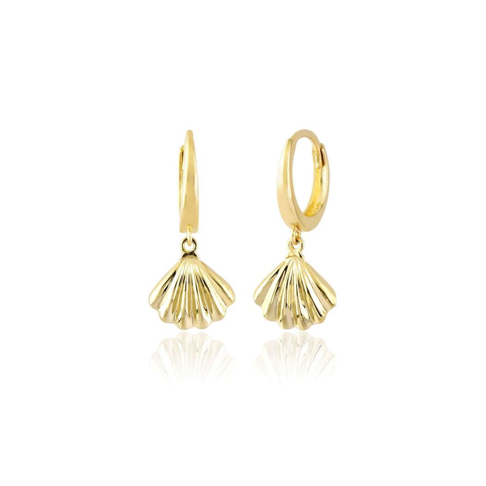 Oyster Solid Gold Earrings Dangle