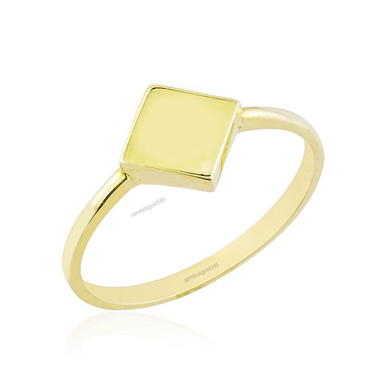 Diamond Yellow Solid Gold Ring 14K