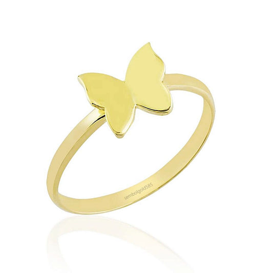 Butterfly Solid Gold Ring 14K