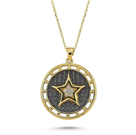 Locket Star Solid Gold Necklace