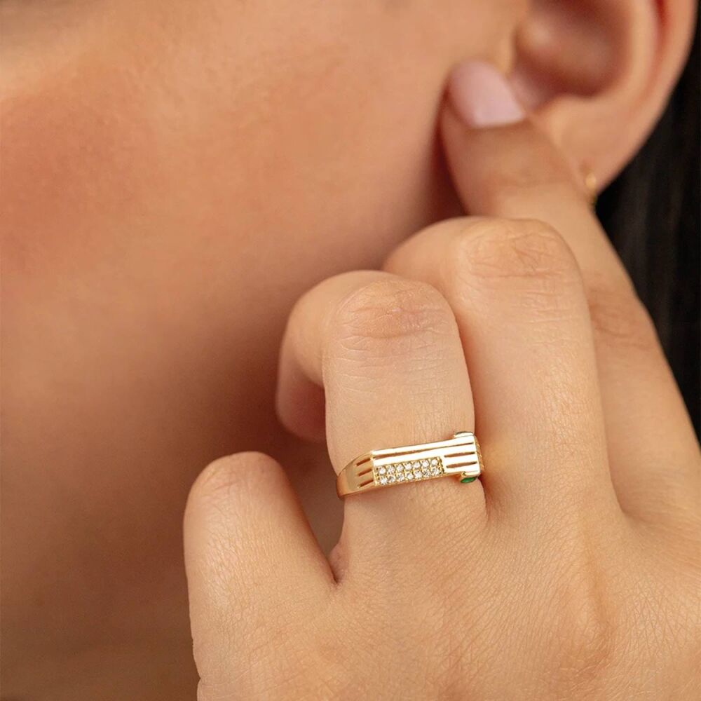 Minimal Stone Detail Ring