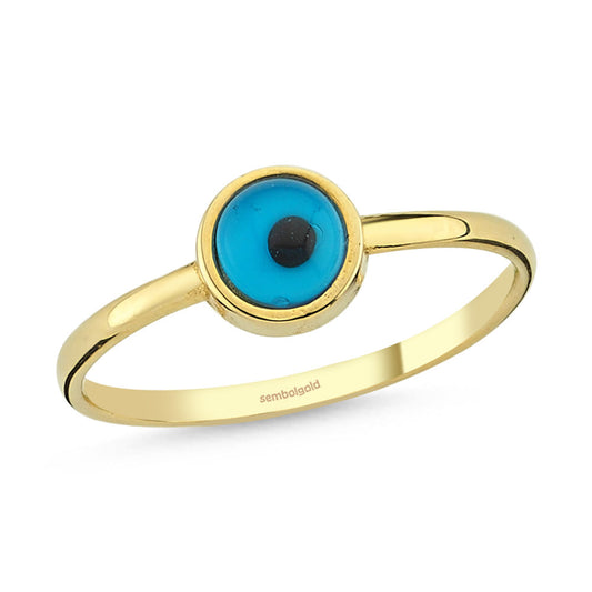 Evil Eye Solid Gold Ring