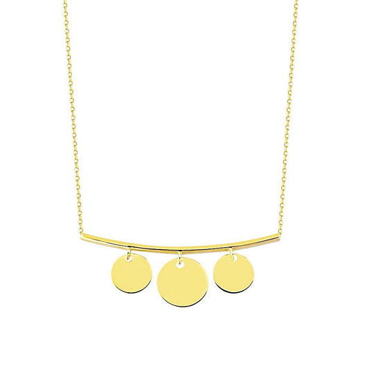 Sequin Solid Gold Necklace 14K Solid Gold