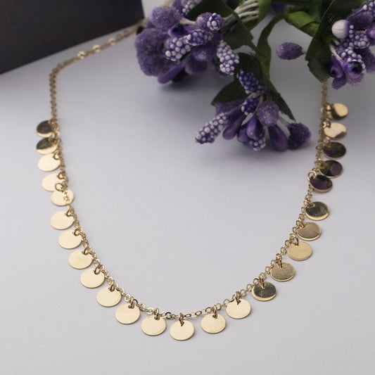 Sequin Solid Gold Necklace Saggy