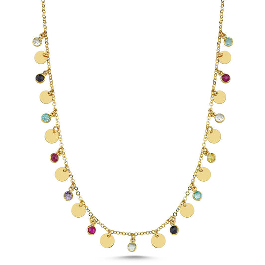 Sequin Tiffany Solid Gold Necklace 45 Cm