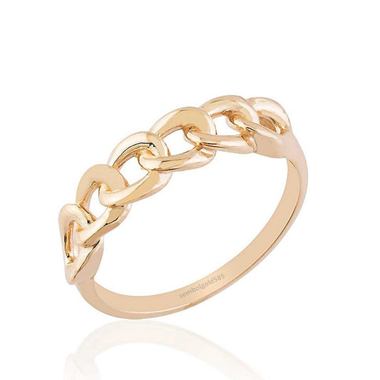 Rose Solid Gold Knot Ring 14K Solid Gold