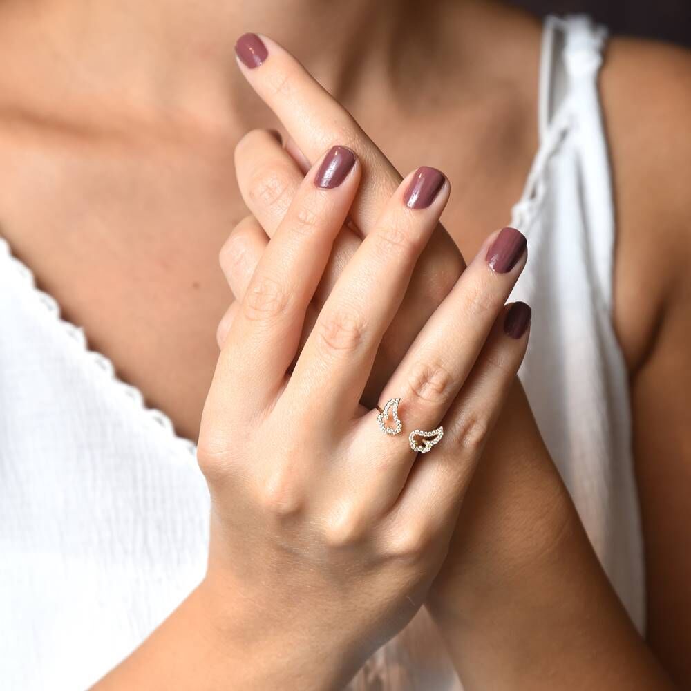 Yellow Solid Gold Angel Ring