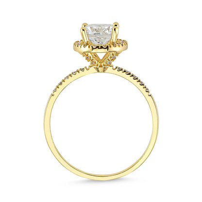 Yellow Solid Gold Solitaire Ring 1.00 Carat