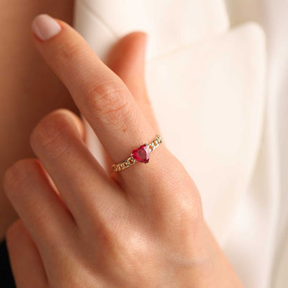 Solid Gold Solitaire Ring Ruby