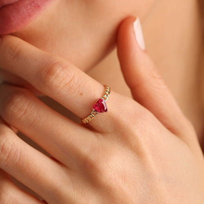 Solid Gold Solitaire Ring Ruby