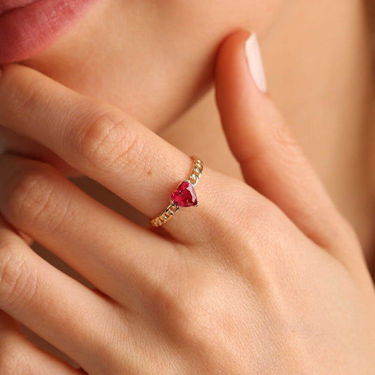 Solid Gold Solitaire Ring Ruby