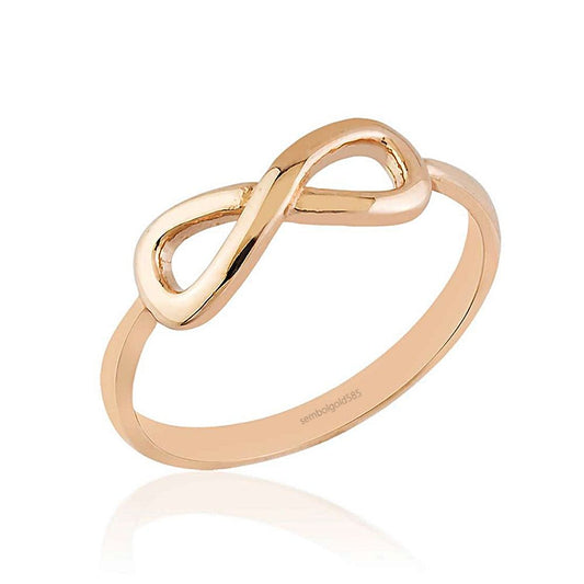 Infinity Rose Solid Gold Ring 14K