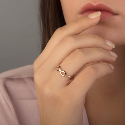 Infinity Rose Solid Gold Ring 14K