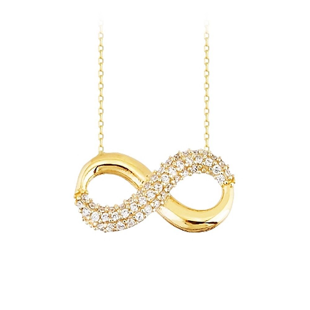 Infinity Solid Gold Necklace 14K Solid Gold