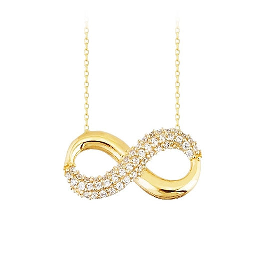 Infinity Solid Gold Necklace 14K Solid Gold